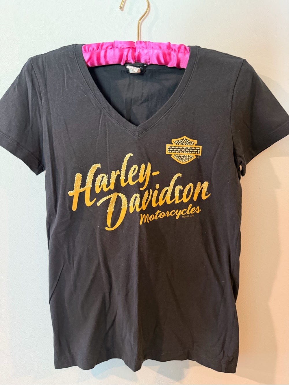 Harley-Davidson Black Tee with Orange Shield Logo
